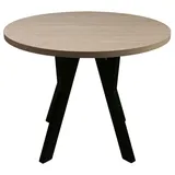 Selsey Osenness – Ausziehbarer Esstisch Eichenholzoptik mit schwarzen Beinen 100–180x100 cm - Braun