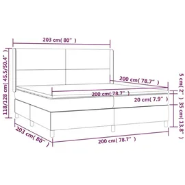 vidaXL Boxspringbett 200 x 200 cm Creme