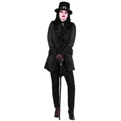 thetru Kostüm Paisley Damenmantel schwarz, Damen-Gehrock für Steampunk, Gothic und Vampire schwarz XS