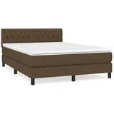 vidaXL Boxspringbett mit Matratze Dunkelbraun 140x200 cm Stoff