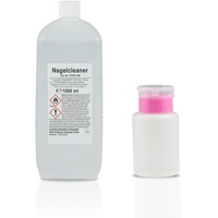 NAILS FACTORY | N&BF Nagel Cleaner Set 1000ml+Dispenser - 70% Isopropanol Alkohol isopropylalkohol – für Gelnägel – Nagelreiniger – kosmetisch rein zum Reinigen & Entfetten (Rosa 150ml)