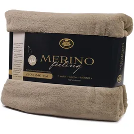 Gözze Merino Decke 220 x 240 cm taupe