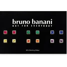 Bruno Banani Ohrstecker-Set Regenbogen Silber 925 mit Zirkonia 12-tlg