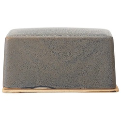 Bloomingville Butterdose Kendra Butter Box, Grey, Stoneware, Keramik, Butterdose mit Deckel, Butterkästchen, Butterbox, Wabi-Sabi Look, grau grau