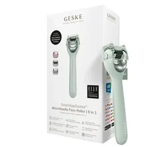 geske german beauty tech Micro-Needling SmartAppGuidedTM MicroNeedle Face Roller 9 in 1, Packung (Gerät & USB-Ladekabel), 2-tlg., Gerät inkl. kostenloser APP (SmartAppGuided Device), Mit der GESKE App erhältst Du deine personalisierte Hautpflegeroutine.
