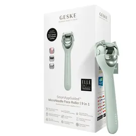 geske german beauty tech Micro-Needling SmartAppGuidedTM MicroNeedle Face Roller 9 in 1, Packung (Gerät & USB-Ladekabel), 2-tlg., Gerät inkl. kostenloser APP (SmartAppGuided Device), Mit der GESKE App erhältst Du deine personalisierte Hautpflegeroutine.