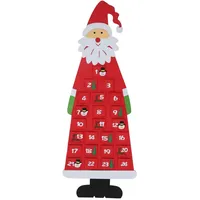 Adventskalender zum Befüllen, Adventskalender Selber Befüllen DIY Weihnachtskalender selbst Befüllen Santa, XXL Adventskalender Filz Stoffsäckchen Weihnachten Kalender Adventstüren für Kinder (Rot)