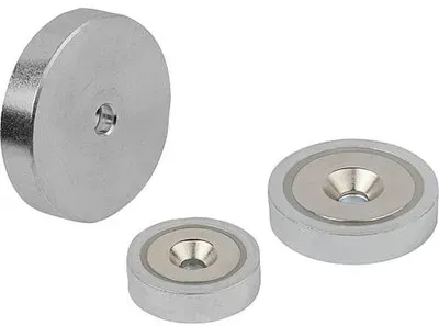MAGNET FLACHGREIFER, RUND, NDFEB, KOMP:STAHL, D=25, D1=4,5, H=7