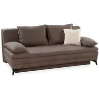 Schlafsofa Laurin Mikrofaser Braun Dunkelbraun