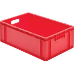LA-KA-PE Transport-Stapelkasten B600xT400xH210 mm gelb, geschlossen mit Griffloch