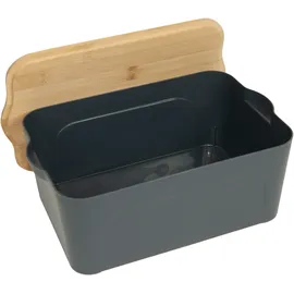 homéa Aufbewahrungsbox 28 x 18 x 10,5 cm 1-tlg. Grau/Beige