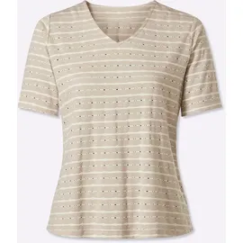 Inspirationen WITT WEIDEN V-Shirt in ecru-sand-gemustert | Gr.: 44