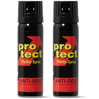 2 Stück Pfefferspray PROTECT Anti-Dog Breitstrahl 63ml Abwehrspray zur Selbstverteidigung Reizstoffspray KO Spray extra stark (2X 63ml Breitstrahl)