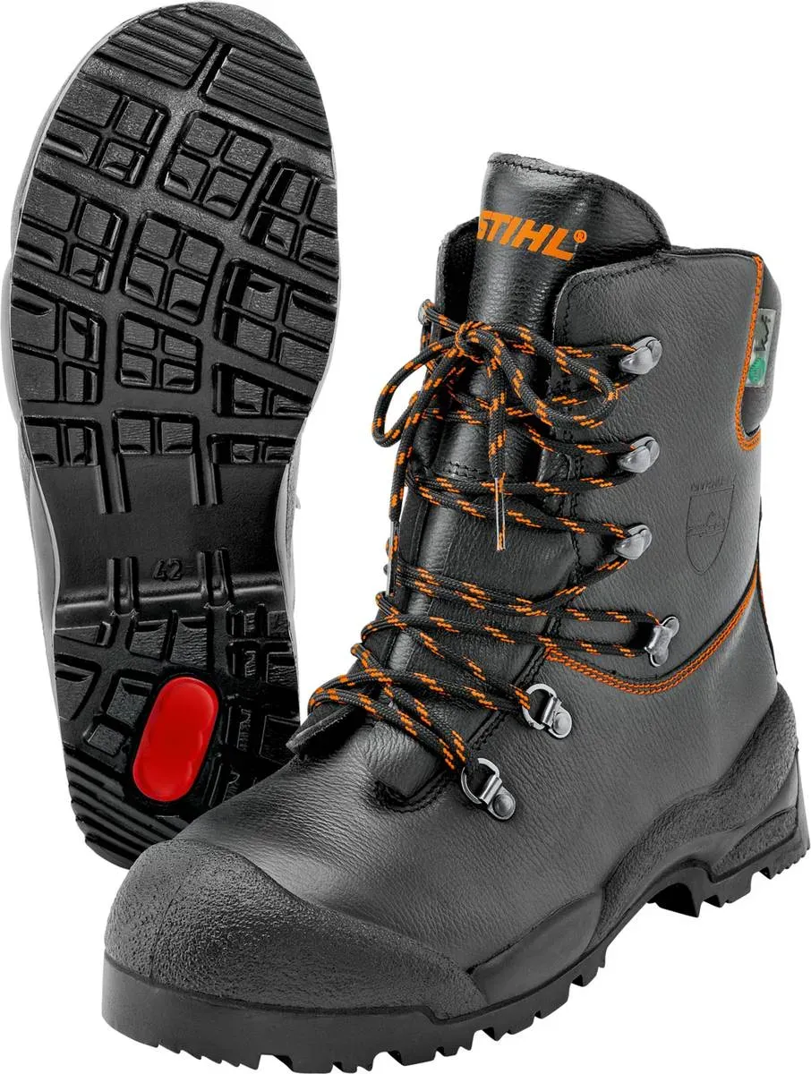 STIHL Motorsägen-Lederstiefel FUNCTION, Größe 43-44, Schnittschutz und Stahlkappe, Arbeitsschuhe