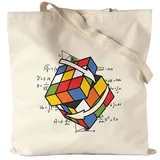 Hey!Print Zauberwürfel Beutel Rubik Cube Magic Würfel Retro Rubi Vintage Nerd Jutebeutel Stoffbeutel Canvas