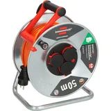 Brennenstuhl Garant S V2 IP44 Kabeltrommel 50m outdoor, TÜV-Süd Zertifiziert (Made in Germany, Kabel in Signalfarbe orange, Stahlblech, kurzfristiger Einsatz im Außenbereich)