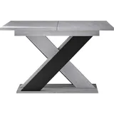 MIRJAN24 Esstisch Xao, Ausziehbarer Tisch, Einlegeplatte befindet sich unter der Tischplatte, 120-160x90x75 cm (Farbe: K350 / Schwarz) - Grau
