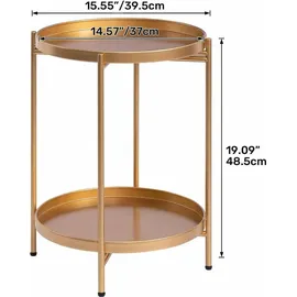 luxuskollektion Beistelltisch Ø 2 Ebenen 0 x 0 cm Gold