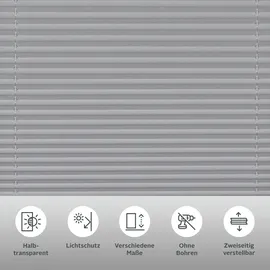 otto home Plissee OTTO HOME "EASYFIX PIA" Gr. 1, grau, B:40cm H:130cm, Obermaterial: 100% Polyester, Plissees, mit patentiertem Trägersystem