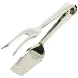 Servierzange Edelstahl 21 cm. Ideal für die Küche, zum Servieren von Salaten, zum Servieren von Fleisch, Fisch, usw..