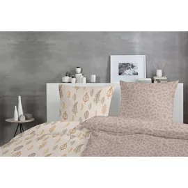 Primera Biber Bettwäsche Leo Beige 135 x 200 cm + 80 x 80 cm