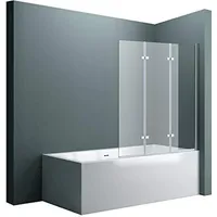 DOPORRO 130x140 cm Design-Duschwand für Badewanne Badewannenaufsatz Duschabtrennung 6mm ESG-Sicherheitsglas inkl. NANO-Beschichtung