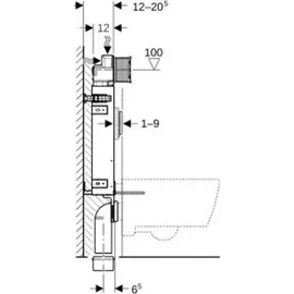 Geberit Kombifix Element 108 cm mit Sigma Spülkasten 12 cm