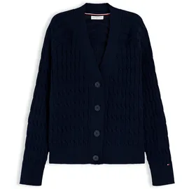 Tommy Hilfiger MID GG CABLE V-NK LS CARDI Blau XL