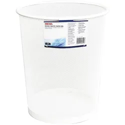 SIGMA Papierkorb, weiß, Metall, rund, 18 L