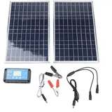 200 W Solarpanel-Set, 12 V Solarmodul-Controller, Solarpanel-Erhaltungslade-Kits für Wohnmobile, Wohnmobile, Traktoren, Motorräder, Automobil, Boot (Doppel)