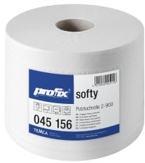 profix® softy Putztuchrolle, 36 x 22 cm, 2-lagig, hochweiß, Zellstoff, Soft-Tissue, perforiert, 1 Paket = 2 Rollen à 900 Abrisse