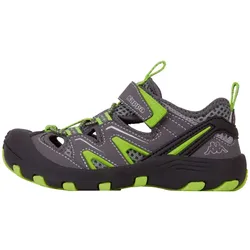 Outdoorsandale KAPPA, Gr. 31, grau (grau, grün), Synthetik, Kunstfaser, mehrfarbig, sportlich, Schuhe, mit robuster Zehenkappe