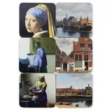 Lanzfeld - HCOW0022 - Untersetzer, Johannes Vermeer, 6er Set, Kork, 10,5cm x 10,5cm