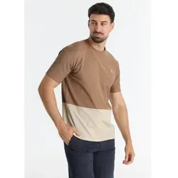 Victorio & Lucchino, V&L für Herren. 650417225 T-Shirt Blockdruck Logo braun (3XL), Lässig, Baumwolle, Kurzarm