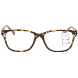 MAGIMODAC Rechteckige Gleitsichtlesebrille Damen Progressive Multifokale Lesebrillen Herren Lesebrille Anti Blaulicht Gleitsicht Computer-Lesebrille Weinrot +2.0