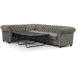 S-Style Chesterfield Ecksofa Cleo Blink ¦ grau ¦ Maße (cm): B: 264 H: 72