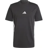 Adidas Essentials 3-Streifen Single Jersey Kurzarm-T-Shirt Black / White L
