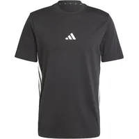 Adidas Essentials 3-Streifen Single Jersey Kurzarm-T-Shirt Black / White L