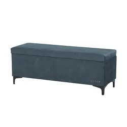 Jette Home Bettbank mit Stauraum Jette Patch , blau , Maße (cm): B: 122 H: 47 T: 42