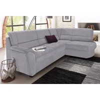 Ecksofa SIT & MORE "Pandora L-Form", grau, B:251cm H:91cm T:176cm, Luxus-Microfaser ALTARA NUBUCK (100% Polyester), Luxus-Microfaser ALTARA NUBUCK (100% Polyester), Luxus-Microfaser (100% Polyester), Sofas, wahlweise mit Bettfunktion und Bettkasten, Topseller