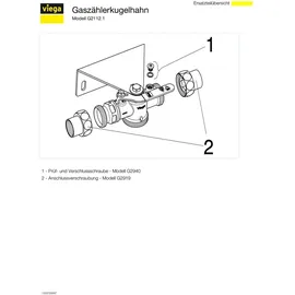 Viega 527983 Gaszählerkugelhahn Kugelhahn