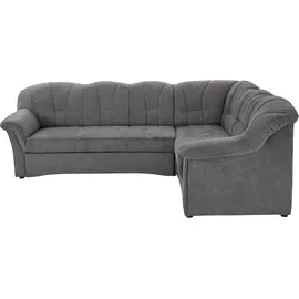 DOMO collection Ecksofa »Papenburg B/T/H: 242/190/84 cm L-Form« wahlweise mit Bettfunktion, Langer Schenkel links oder rechts, grau