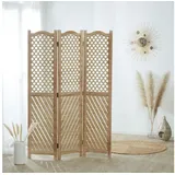 Homestyle4u 2014, Paravent Raumteiler 3 teilig Holz Trennwand spanische Wand Sichtschutz Natur