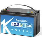 KEPWORTH LiFePO4 180Ah 12V Batterie, Lithium Akku mit 100A BMS, Max. 15000 Zyklen, Perfekter Ersatz für Blei-Säure für Wohnmobile, Solaranlage, Boot, Solarpanel Kit,Camping