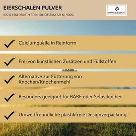 Paws & Patch Paws&Patch Eierschalen Pulver für Hunde und Katzen 500 g