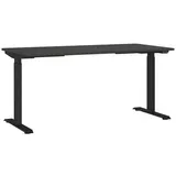 Germania Schreibtisch grafit rechteckig, T-Fuß-Gestell schwarz 160,0 x 80,0 cm