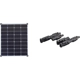 enjoy solar PERC Mono 100W XL 12V Solarpanel, 166mm*166mm Monokristalline Solarzelle mit 9 Busbars, Gartenhäuse, Boot& 1 Paar Solarstecker Y Verteiler 2-fach für Parallelschaltung Solarmodul