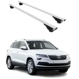 Omtec Dachträger Gepäckträger für Skoda Karoq 2017-2025 Grundträger Metall Silber 2tlg