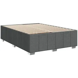 vidaXL Boxspringbett mit Matratze Dunkelgrau 140x200 cm Stoff