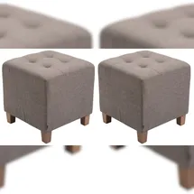 CLP 2er Set Sitzhocker Pharao mit Stoffbezug I Sitzwürfel mit hochwertiger Polsterung und Bodenschonern